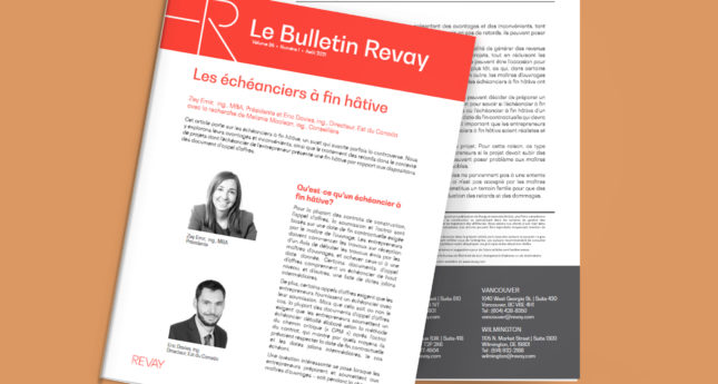 Nouveau Bulletin Revay – Les échéanciers à fin hâtive