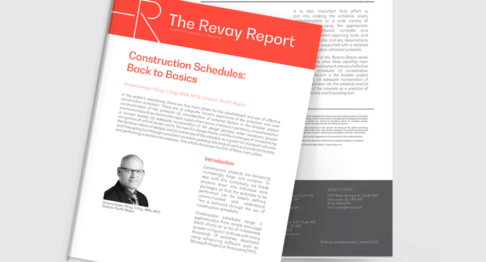 Revay Report – Construction Schedules: Back to Basics