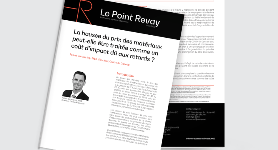 La hausse du prix des matériaux peut-elle être traitée comme un coût d’impact dû aux retards ?