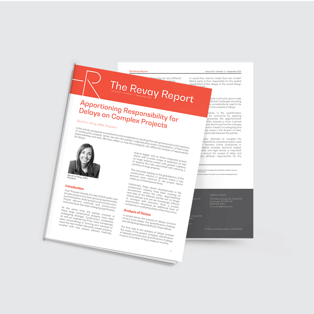 Latest Revay Report – Apportioning Responsibility for Delays on Complex Projects