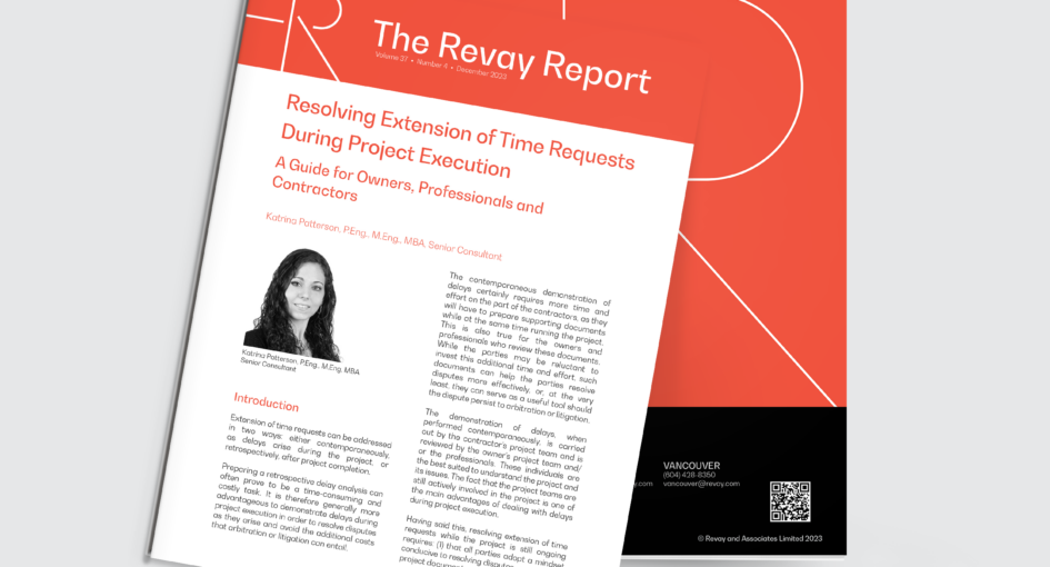 New Revay Report – Resolving Extension of Time Requests During Project Execution