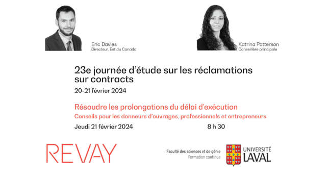 23rd Edition of the «Journée d’étude sur les réclamations sur contrats »